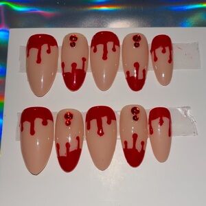 10 PC Hand Crafted Drip Halloween Nails NWT *CLEARANCE*